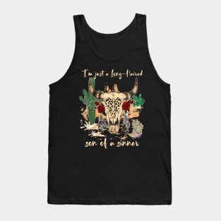 Graphic I'm Just A Long Haired Son Of A Sinner Gifts Women Tank Top